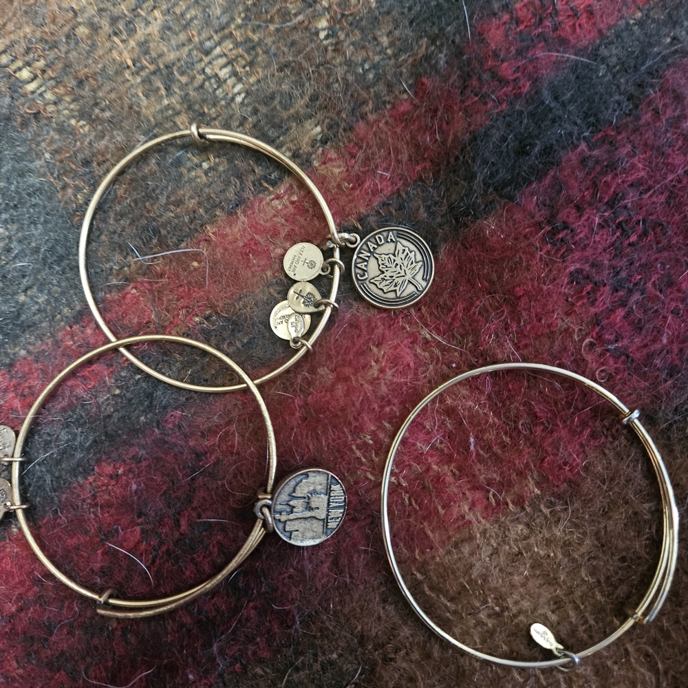 Gold Charm Bangle Bracelet Set